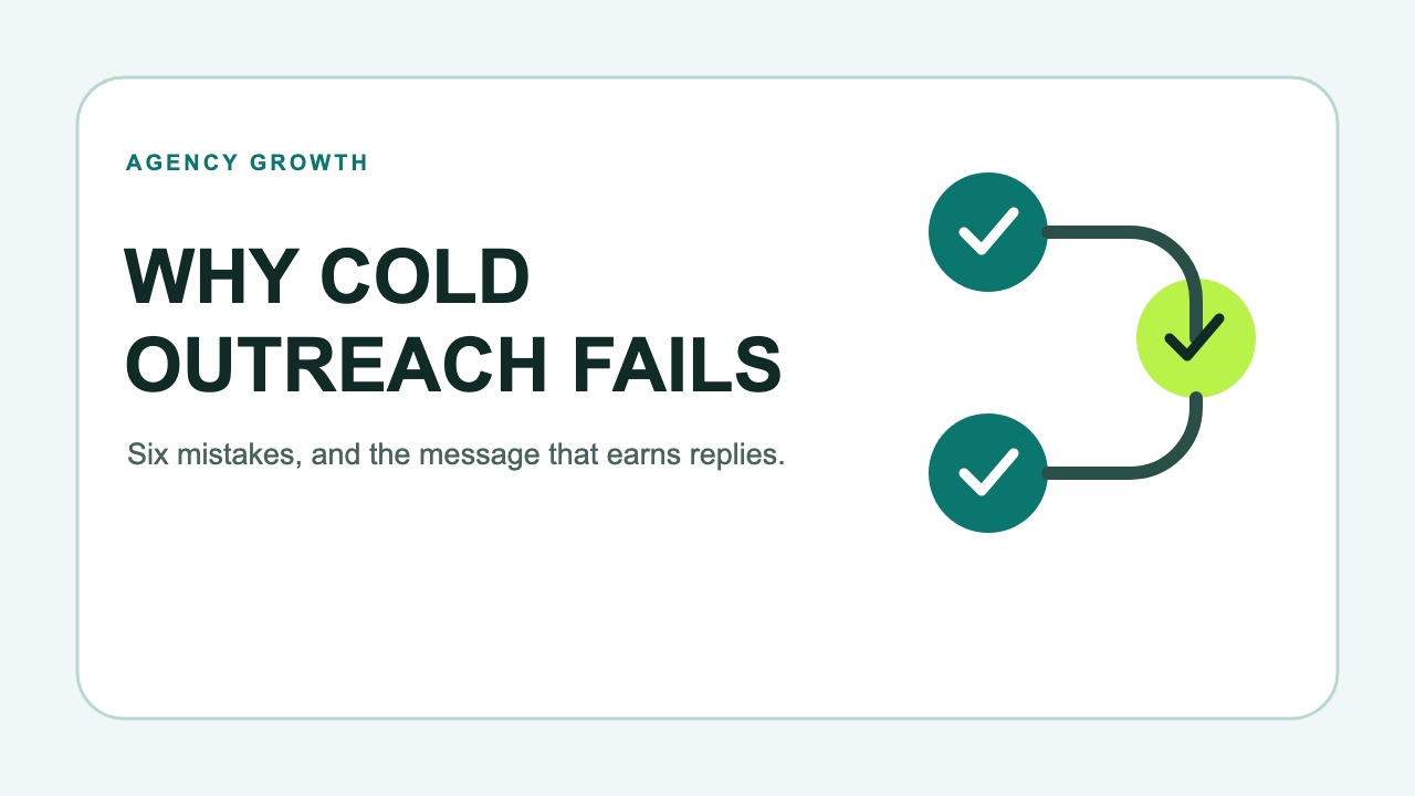 Cold outreach email being deleted, illustrating why AI agency pitches fail